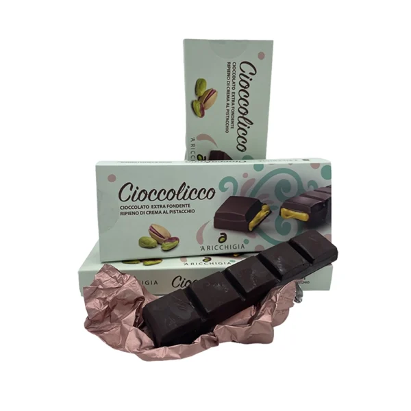 Tablette chocolat noir/pistache - 40g